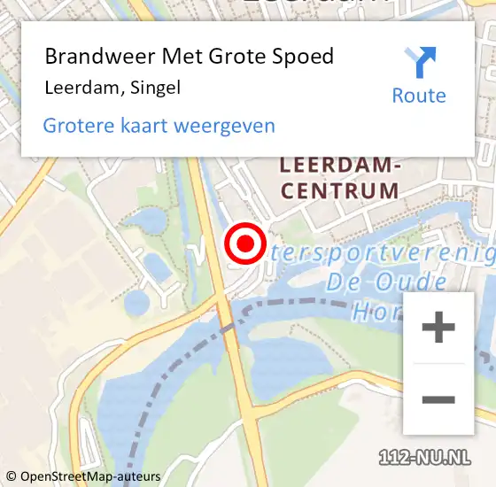 Locatie op kaart van de 112 melding: Brandweer Met Grote Spoed Naar Leerdam, Singel op 12 juli 2024 20:37