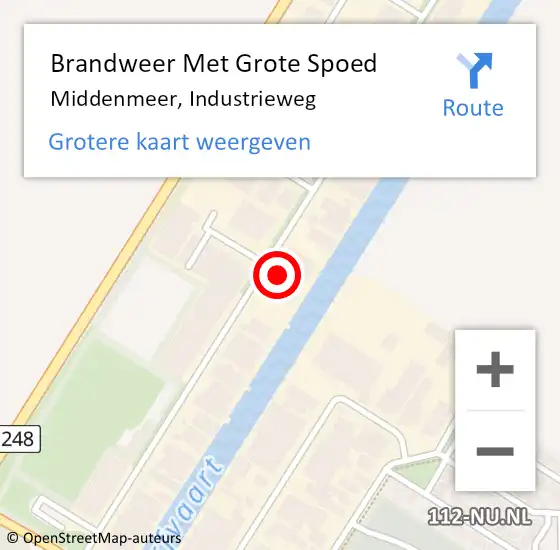 Locatie op kaart van de 112 melding: Brandweer Met Grote Spoed Naar Middenmeer, Industrieweg op 12 juli 2024 20:37