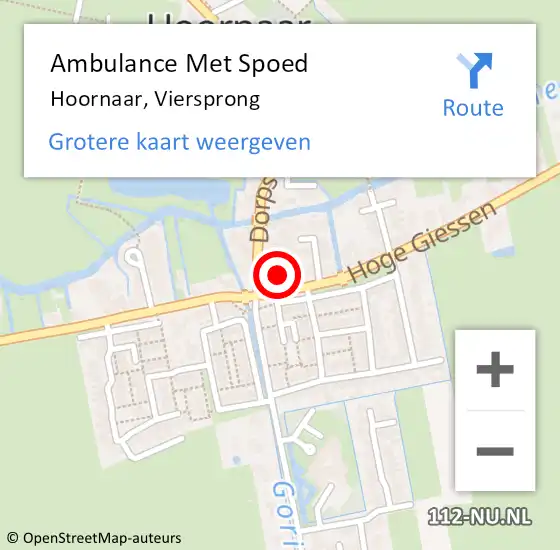 Locatie op kaart van de 112 melding: Ambulance Met Spoed Naar Hoornaar, Viersprong op 12 juli 2024 20:37