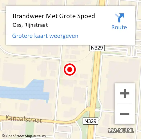 Locatie op kaart van de 112 melding: Brandweer Met Grote Spoed Naar Oss, Rijnstraat op 12 juli 2024 21:16