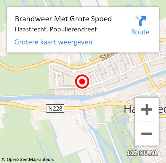 Locatie op kaart van de 112 melding: Brandweer Met Grote Spoed Naar Haastrecht, Populierendreef op 12 juli 2024 21:35