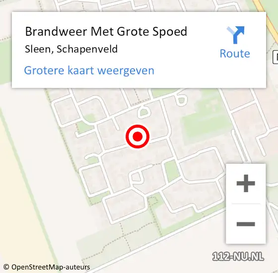 Locatie op kaart van de 112 melding: Brandweer Met Grote Spoed Naar Sleen, Schapenveld op 12 juli 2024 21:48