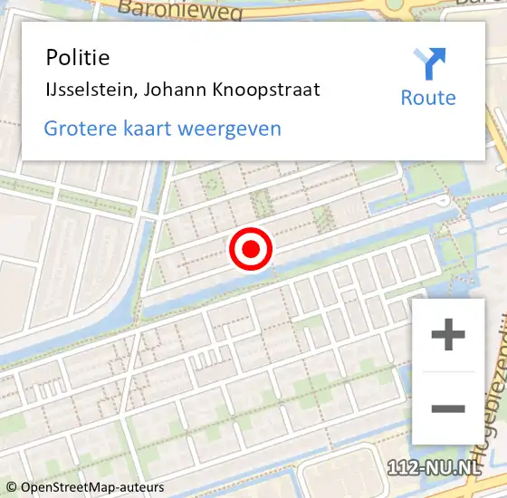 Locatie op kaart van de 112 melding: Politie IJsselstein, Johann Knoopstraat op 12 juli 2024 22:01