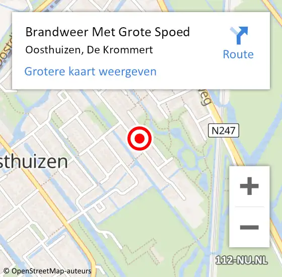 Locatie op kaart van de 112 melding: Brandweer Met Grote Spoed Naar Oosthuizen, De Krommert op 12 juli 2024 22:02