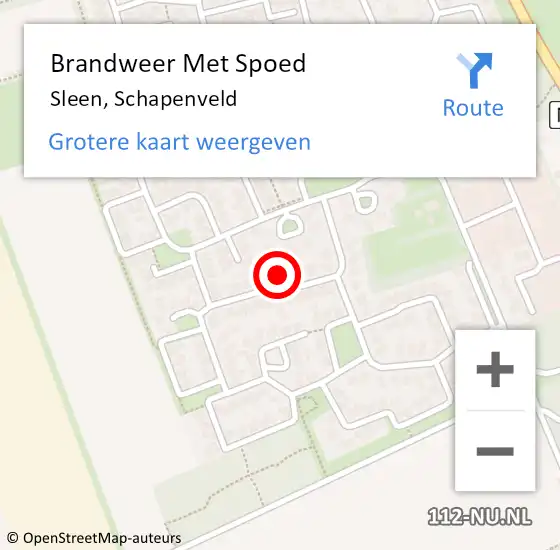 Locatie op kaart van de 112 melding: Brandweer Met Spoed Naar Sleen, Schapenveld op 12 juli 2024 22:07