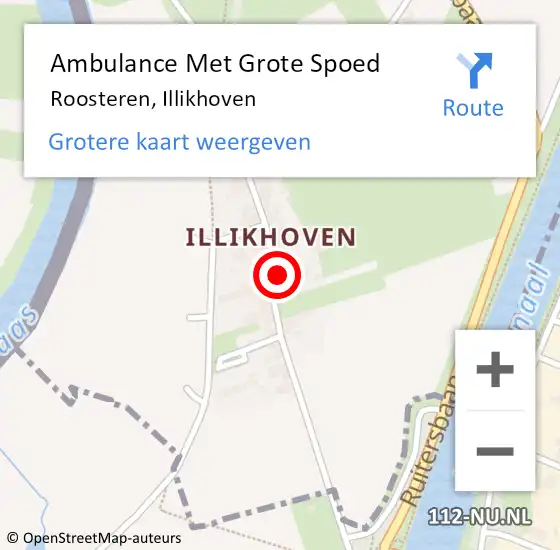 Locatie op kaart van de 112 melding: Ambulance Met Grote Spoed Naar Roosteren, Illikhoven op 12 oktober 2014 23:10