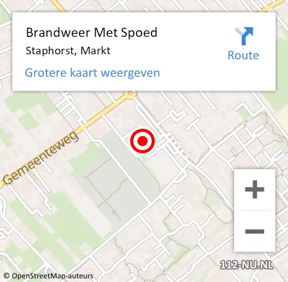 Locatie op kaart van de 112 melding: Brandweer Met Spoed Naar Staphorst, Markt op 12 juli 2024 23:56