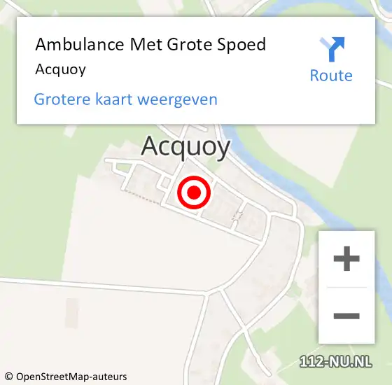 Locatie op kaart van de 112 melding: Ambulance Met Grote Spoed Naar Acquoy op 13 juli 2024 00:10