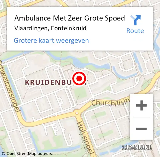 Locatie op kaart van de 112 melding: Ambulance Met Zeer Grote Spoed Naar Vlaardingen, Fonteinkruid op 13 juli 2024 01:08