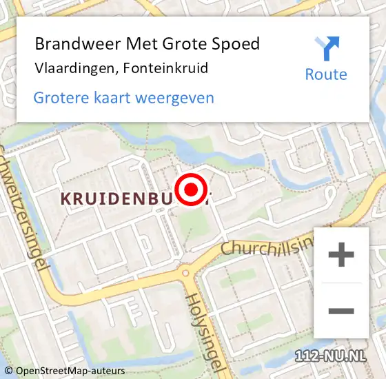 Locatie op kaart van de 112 melding: Brandweer Met Grote Spoed Naar Vlaardingen, Fonteinkruid op 13 juli 2024 01:08