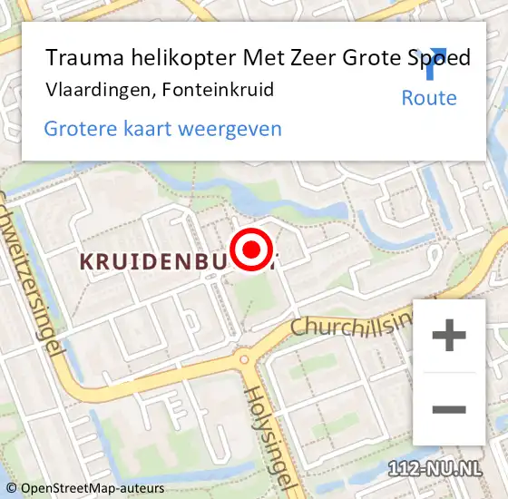 Locatie op kaart van de 112 melding: Trauma helikopter Met Zeer Grote Spoed Naar Vlaardingen, Fonteinkruid op 13 juli 2024 01:09