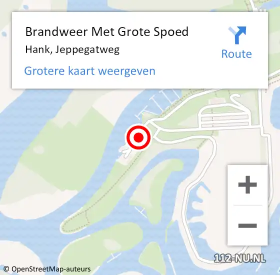 Locatie op kaart van de 112 melding: Brandweer Met Grote Spoed Naar Hank, Jeppegatweg op 13 juli 2024 01:25