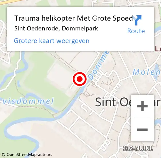 Locatie op kaart van de 112 melding: Trauma helikopter Met Grote Spoed Naar Sint Oedenrode, Dommelpark op 13 juli 2024 01:44