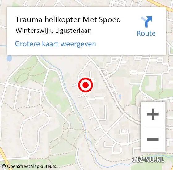 Locatie op kaart van de 112 melding: Trauma helikopter Met Spoed Naar Winterswijk, Ligusterlaan op 13 juli 2024 03:07