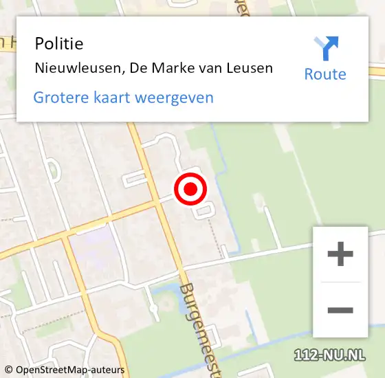 Locatie op kaart van de 112 melding: Politie Nieuwleusen, De Marke van Leusen op 13 juli 2024 03:31