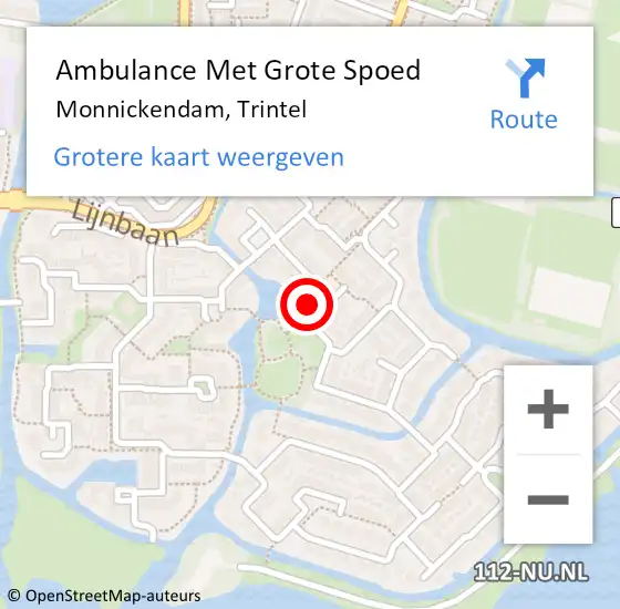 Locatie op kaart van de 112 melding: Ambulance Met Grote Spoed Naar Monnickendam, Trintel op 13 juli 2024 03:37