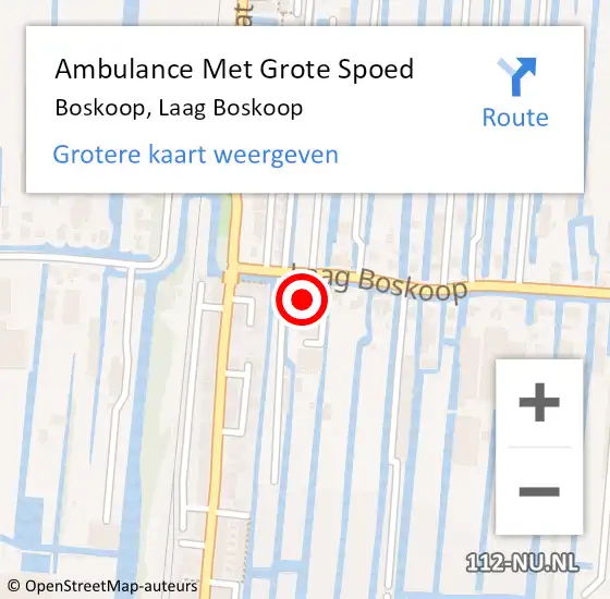 Locatie op kaart van de 112 melding: Ambulance Met Grote Spoed Naar Boskoop, Laag Boskoop op 13 juli 2024 03:48