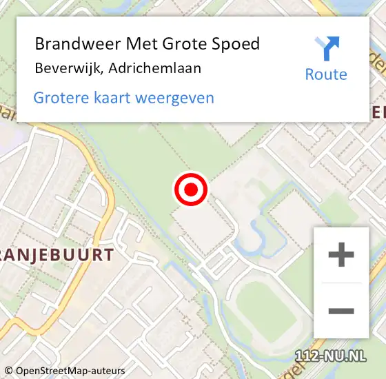 Locatie op kaart van de 112 melding: Brandweer Met Grote Spoed Naar Beverwijk, Adrichemlaan op 13 juli 2024 04:10