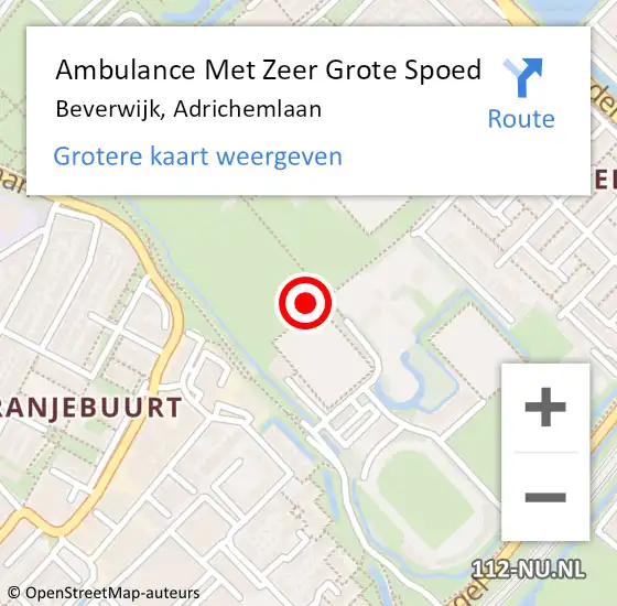 Locatie op kaart van de 112 melding: Ambulance Met Zeer Grote Spoed Naar Beverwijk, Adrichemlaan op 13 juli 2024 04:11