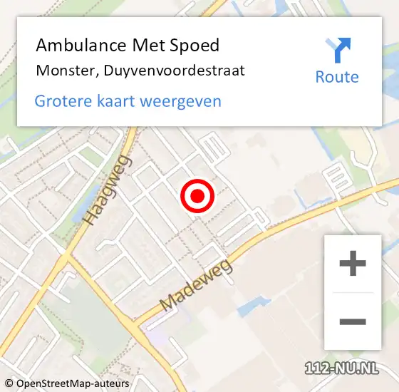 Locatie op kaart van de 112 melding: Ambulance Met Spoed Naar Monster, Duyvenvoordestraat op 13 juli 2024 04:14