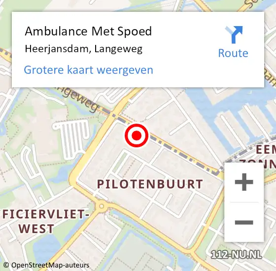 Locatie op kaart van de 112 melding: Ambulance Met Spoed Naar Heerjansdam, Langeweg op 13 juli 2024 04:33