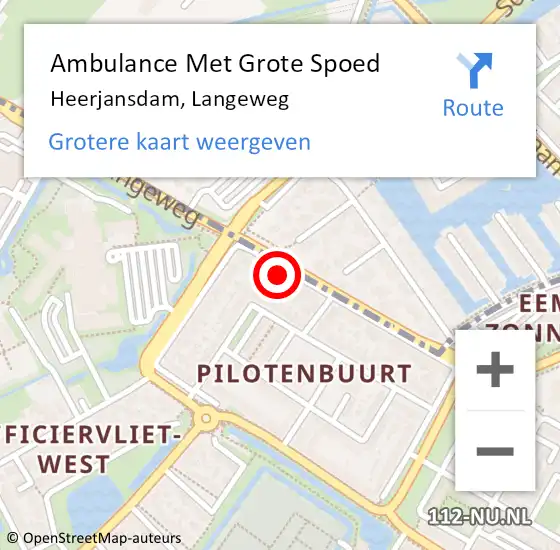 Locatie op kaart van de 112 melding: Ambulance Met Grote Spoed Naar Heerjansdam, Langeweg op 13 juli 2024 05:02