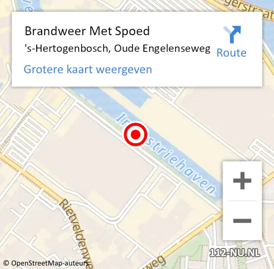 Locatie op kaart van de 112 melding: Brandweer Met Spoed Naar 's-Hertogenbosch, Oude Engelenseweg op 13 juli 2024 05:30