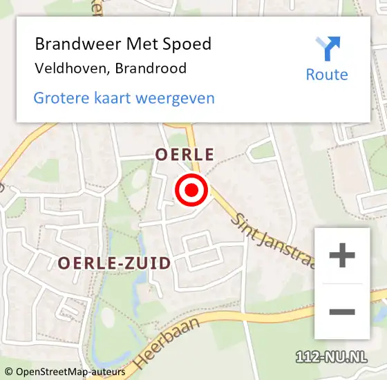 Locatie op kaart van de 112 melding: Brandweer Met Spoed Naar Veldhoven, Brandrood op 13 juli 2024 05:31