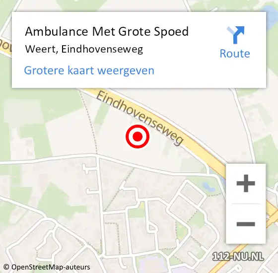 Locatie op kaart van de 112 melding: Ambulance Met Grote Spoed Naar Weert, Eindhovenseweg op 13 juli 2024 06:27