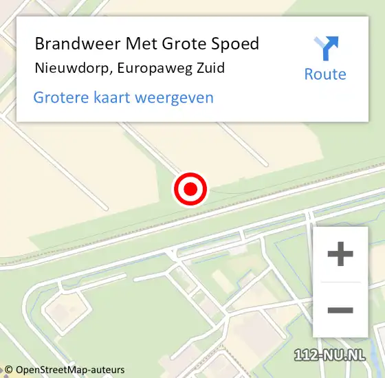 Locatie op kaart van de 112 melding: Brandweer Met Grote Spoed Naar Nieuwdorp, Europaweg Zuid op 13 juli 2024 07:00