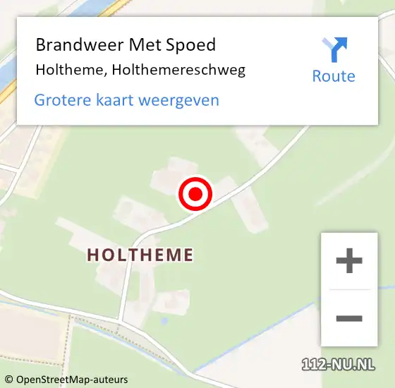 Locatie op kaart van de 112 melding: Brandweer Met Spoed Naar Holtheme, Holthemereschweg op 13 juli 2024 08:34