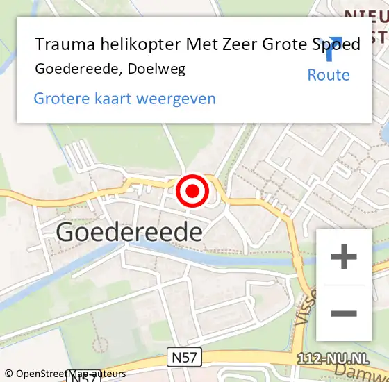 Locatie op kaart van de 112 melding: Trauma helikopter Met Zeer Grote Spoed Naar Goedereede, Doelweg op 13 juli 2024 09:15