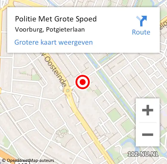 Locatie op kaart van de 112 melding: Politie Met Grote Spoed Naar Voorburg, Potgieterlaan op 13 juli 2024 09:18