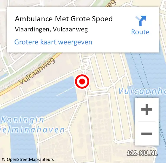 Locatie op kaart van de 112 melding: Ambulance Met Grote Spoed Naar Vlaardingen, Vulcaanweg op 13 juli 2024 09:48