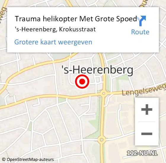 Locatie op kaart van de 112 melding: Trauma helikopter Met Grote Spoed Naar 's-Heerenberg, Krokusstraat op 13 juli 2024 09:54