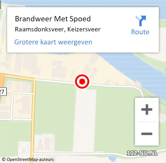 Locatie op kaart van de 112 melding: Brandweer Met Spoed Naar Raamsdonksveer, Keizersveer op 13 juli 2024 11:28