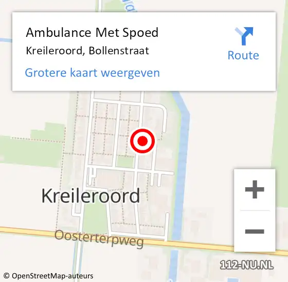 Locatie op kaart van de 112 melding: Ambulance Met Spoed Naar Kreileroord, Bollenstraat op 13 juli 2024 11:30