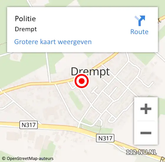 Locatie op kaart van de 112 melding: Politie Drempt op 13 juli 2024 11:40