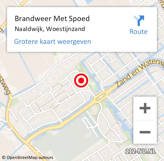 Locatie op kaart van de 112 melding: Brandweer Met Spoed Naar Naaldwijk, Woestijnzand op 13 juli 2024 11:56