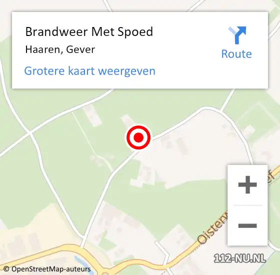 Locatie op kaart van de 112 melding: Brandweer Met Spoed Naar Haaren, Gever op 13 juli 2024 12:00