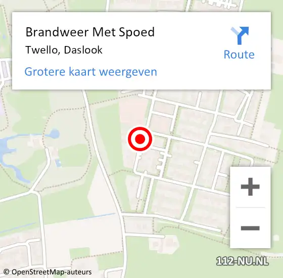 Locatie op kaart van de 112 melding: Brandweer Met Spoed Naar Twello, Daslook op 13 juli 2024 12:04