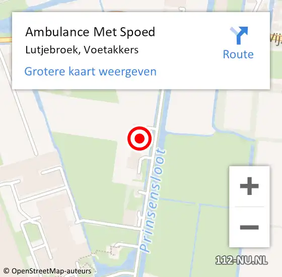 Locatie op kaart van de 112 melding: Ambulance Met Spoed Naar Lutjebroek, Voetakkers op 13 juli 2024 12:28