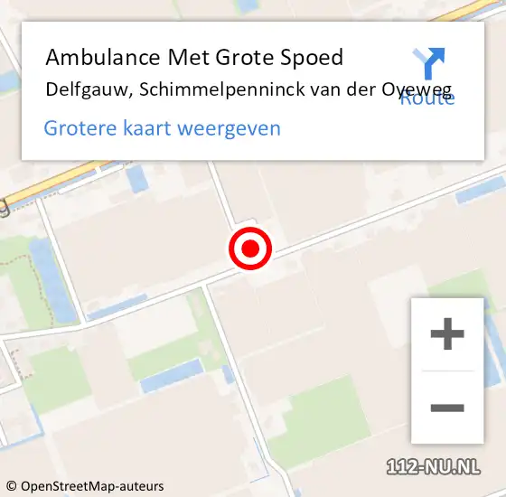 Locatie op kaart van de 112 melding: Ambulance Met Grote Spoed Naar Delfgauw, Schimmelpenninck van der Oyeweg op 13 juli 2024 13:03