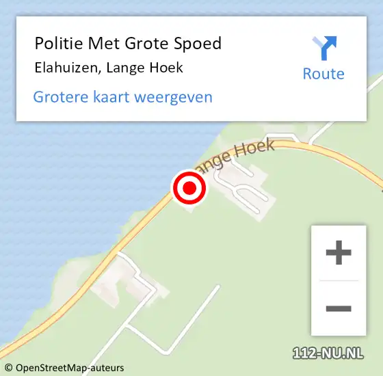 Locatie op kaart van de 112 melding: Politie Met Grote Spoed Naar Elahuizen, Lange Hoek op 13 juli 2024 13:55