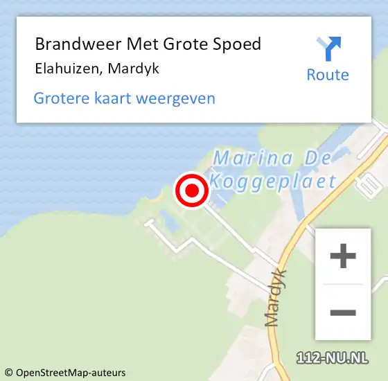 Locatie op kaart van de 112 melding: Brandweer Met Grote Spoed Naar Elahuizen, Mardyk op 13 juli 2024 13:56