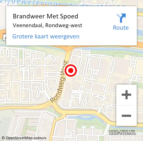 Locatie op kaart van de 112 melding: Brandweer Met Spoed Naar Veenendaal, Rondweg-west op 13 juli 2024 14:35