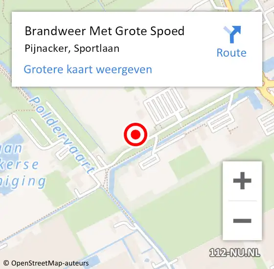 Locatie op kaart van de 112 melding: Brandweer Met Grote Spoed Naar Pijnacker, Sportlaan op 13 juli 2024 15:26