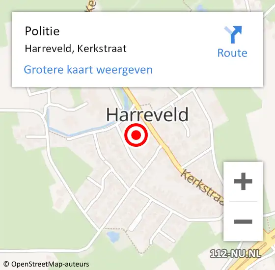 Locatie op kaart van de 112 melding: Politie Harreveld, Kerkstraat op 13 juli 2024 15:29