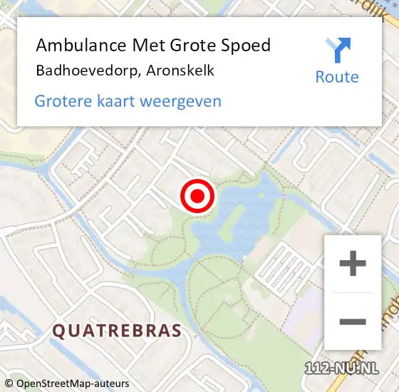 Locatie op kaart van de 112 melding: Ambulance Met Grote Spoed Naar Badhoevedorp, Aronskelk op 13 juli 2024 15:35