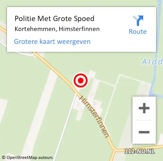 Locatie op kaart van de 112 melding: Politie Met Grote Spoed Naar Kortehemmen, Himsterfinnen op 13 juli 2024 16:49